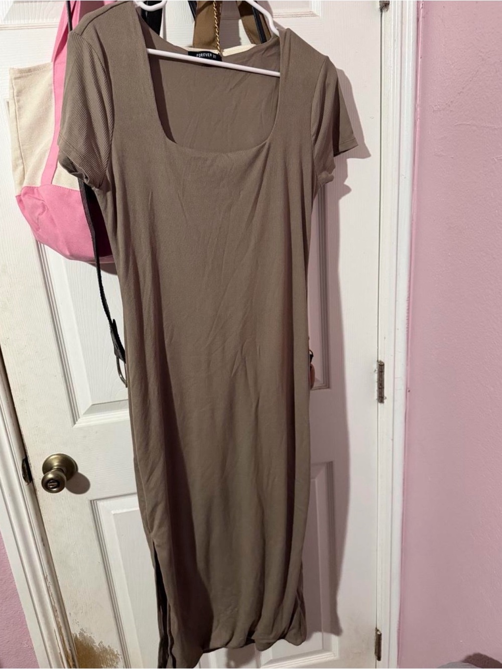 Forever 21 Taupe Scoop Neck Maxi Dress